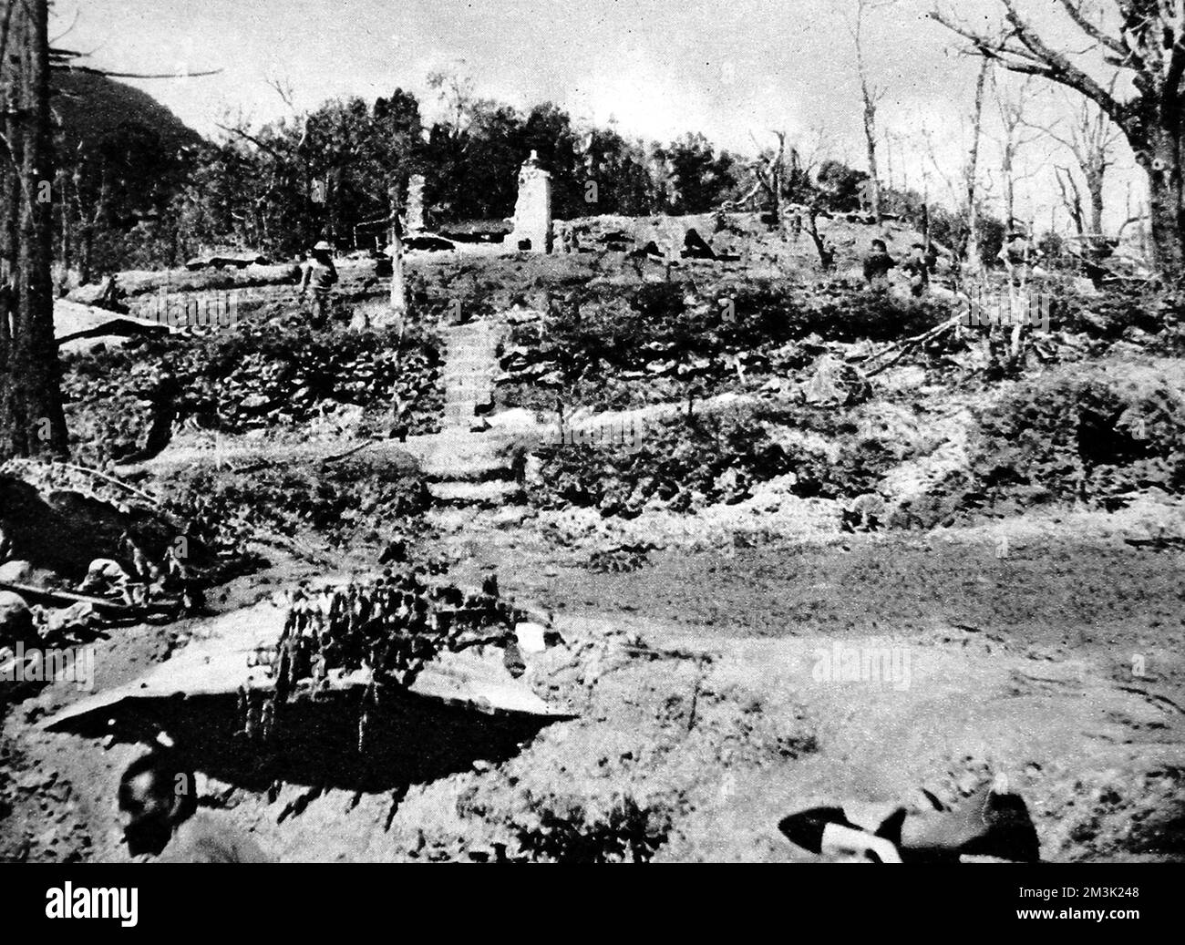 Le rovine di Kohima, Birmania; seconda guerra mondiale, 1944. Foto Stock