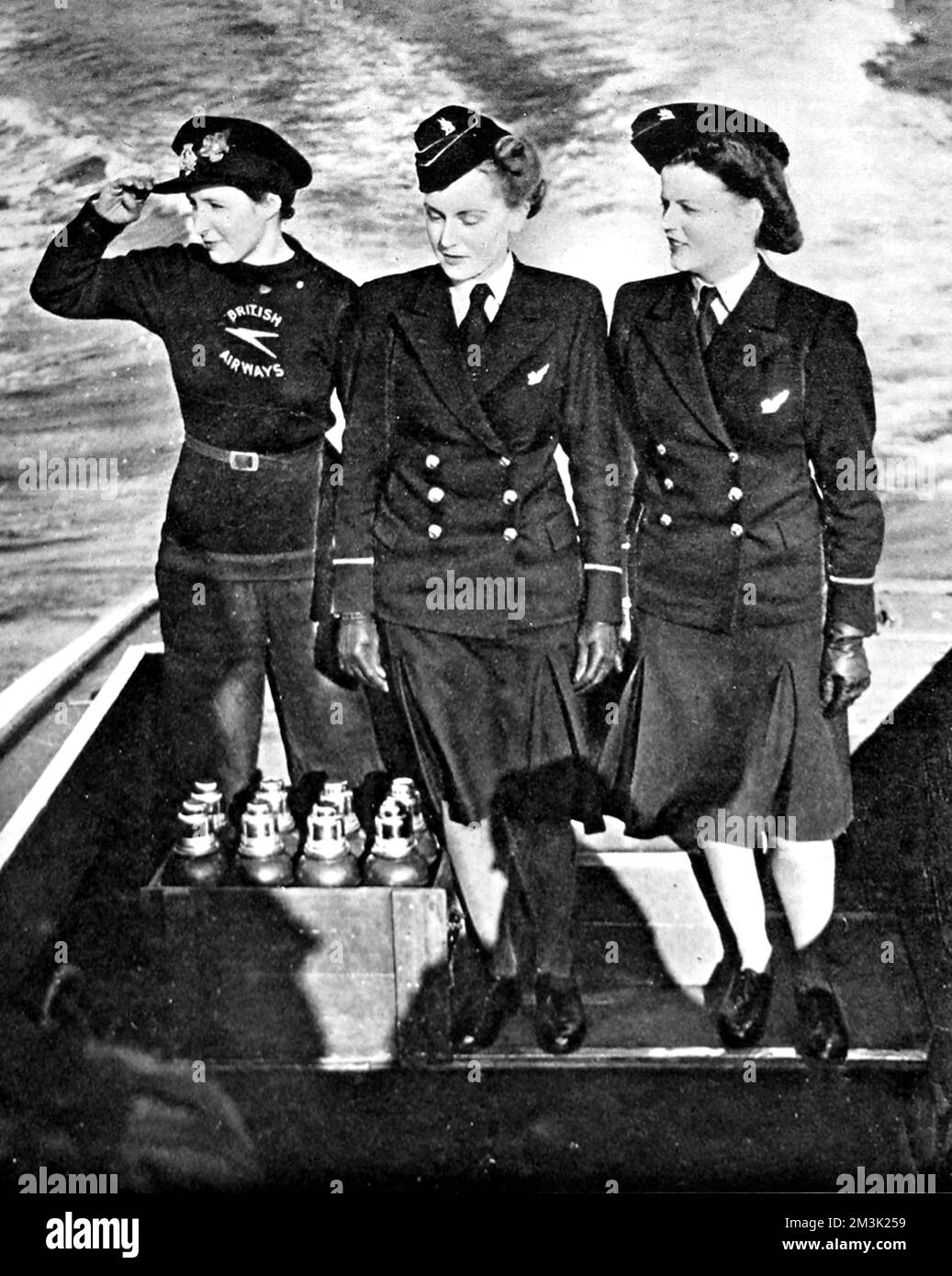 British Overseas Airways Stewardesses, 1943. Foto Stock