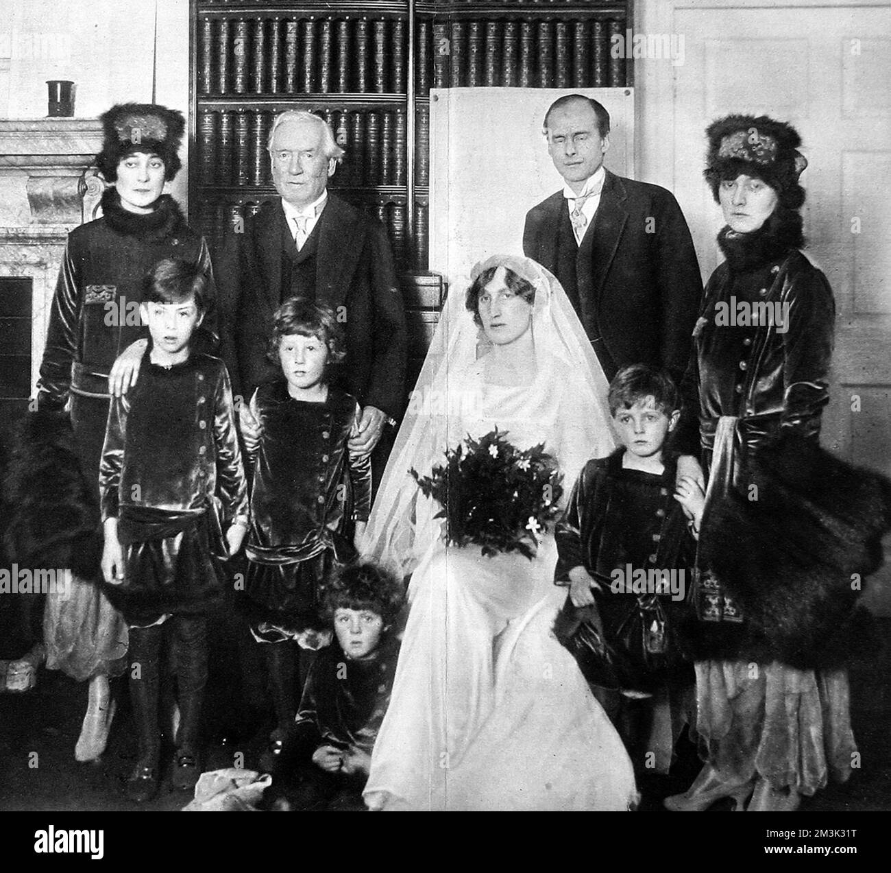 Matrimonio di Violet Asquith e Maurice Bonham Carter, 1915 Foto Stock