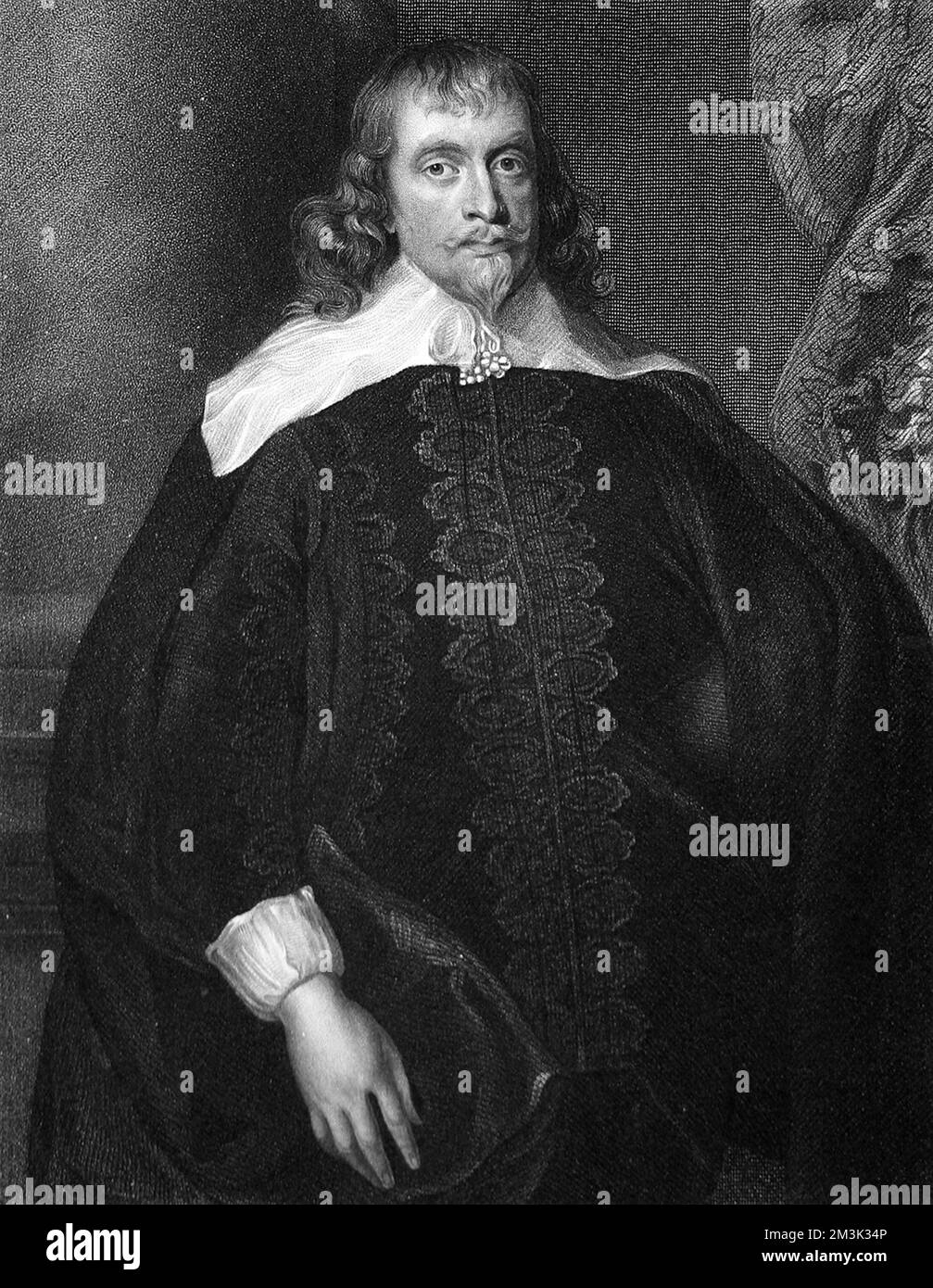 Francis Russell (1587 - 1641), 4th conte di Bedford e 2nd Signore di Thornhaugh, nobile e politico inglese. Questa incisione è stata creata dalla pittura Vandyke nella collezione del Duca di Bedford. Data: Circa 1620 Foto Stock