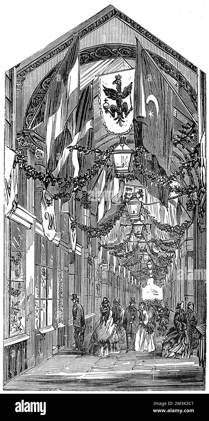 Burlington Arcade, Piccadilly, Londra 1858 Foto Stock