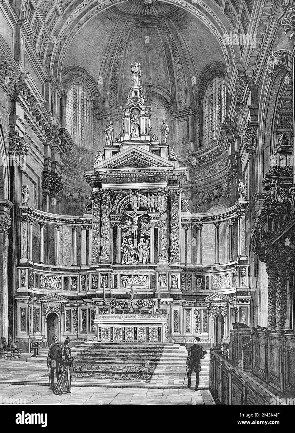 Reredos della Cattedrale di St. Paul, Londra 1888 Foto Stock