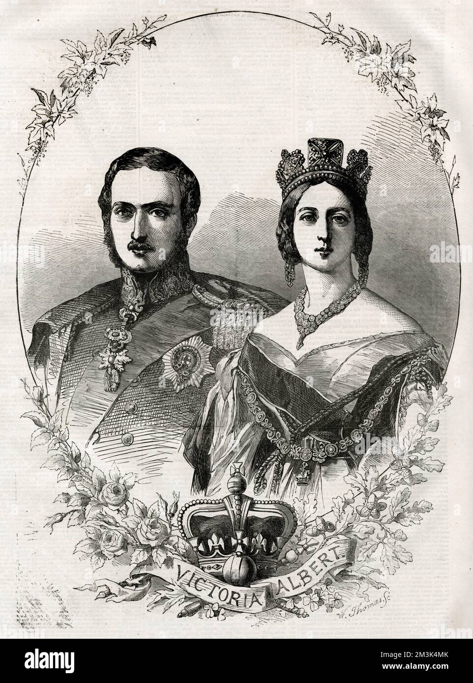 Regina Vittoria (1819 1901) e Principe Alberto (1819 - 1861) come giovane coppia. 1855 Foto Stock