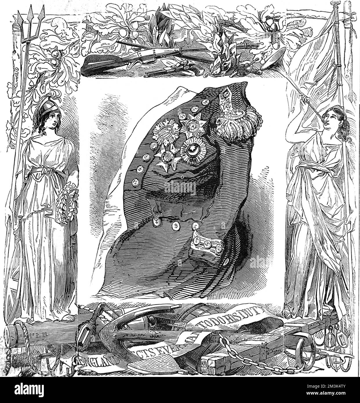 Il cappotto indossato da Nelson nella battaglia di Trafalgar Foto Stock