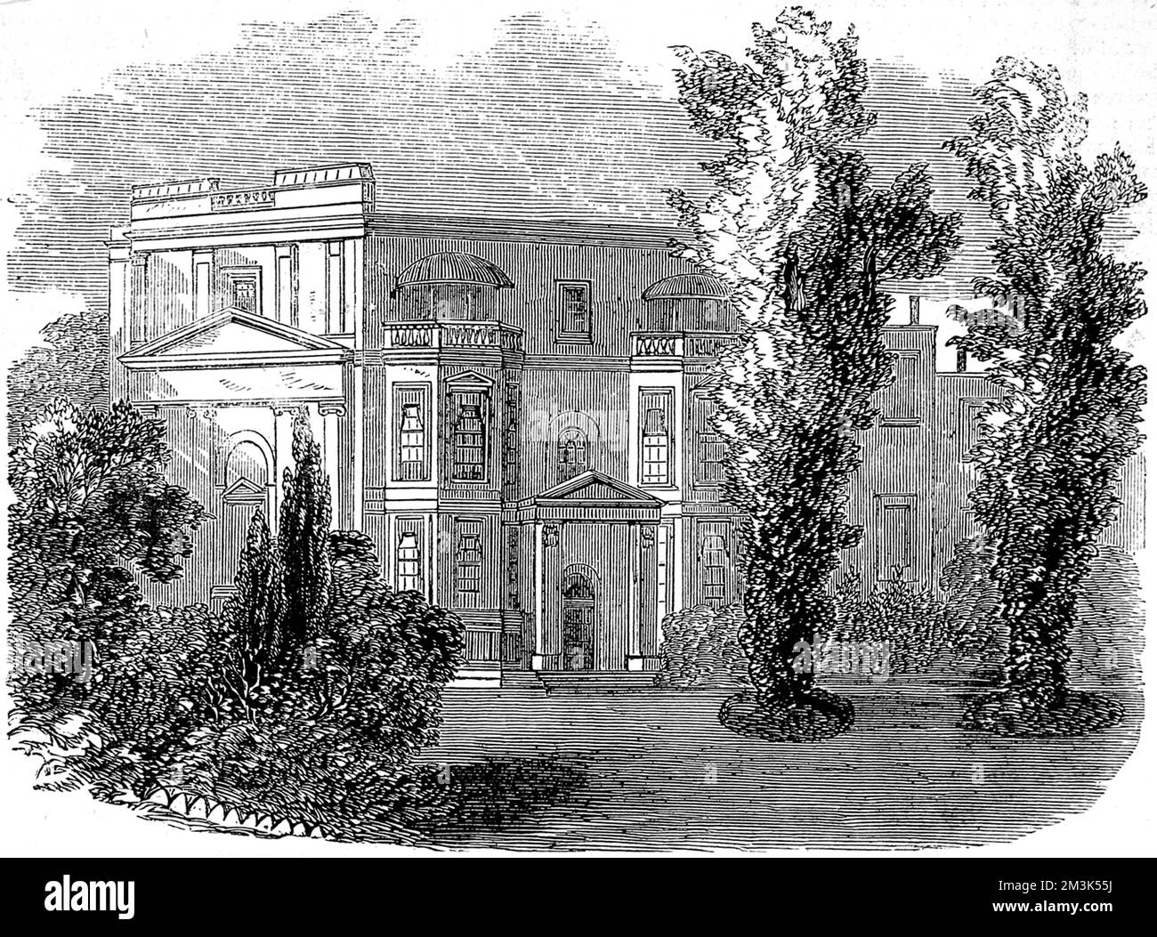 Esterno della casa della Duchessa di Orleans, Richmond, Surrey, 1858. 1858 Foto Stock