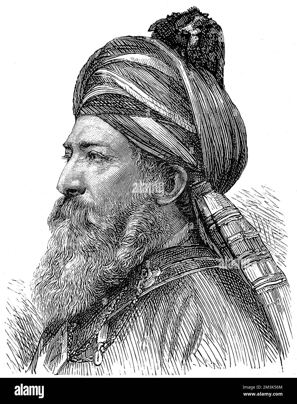 Sardar Afzal Khan, l'inviato britannico a Kabul, Afganistan. 1882 Foto Stock