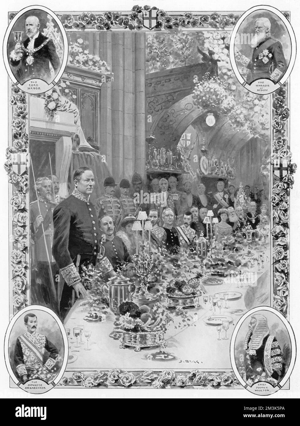 Il banchetto 1906 del sindaco di Londra Foto Stock