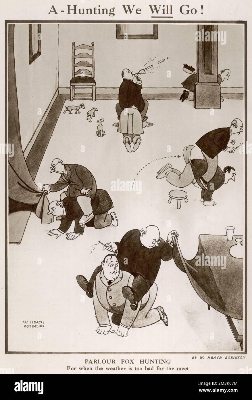 A-Hunting ci andremo! Di William Heath Robinson Foto Stock