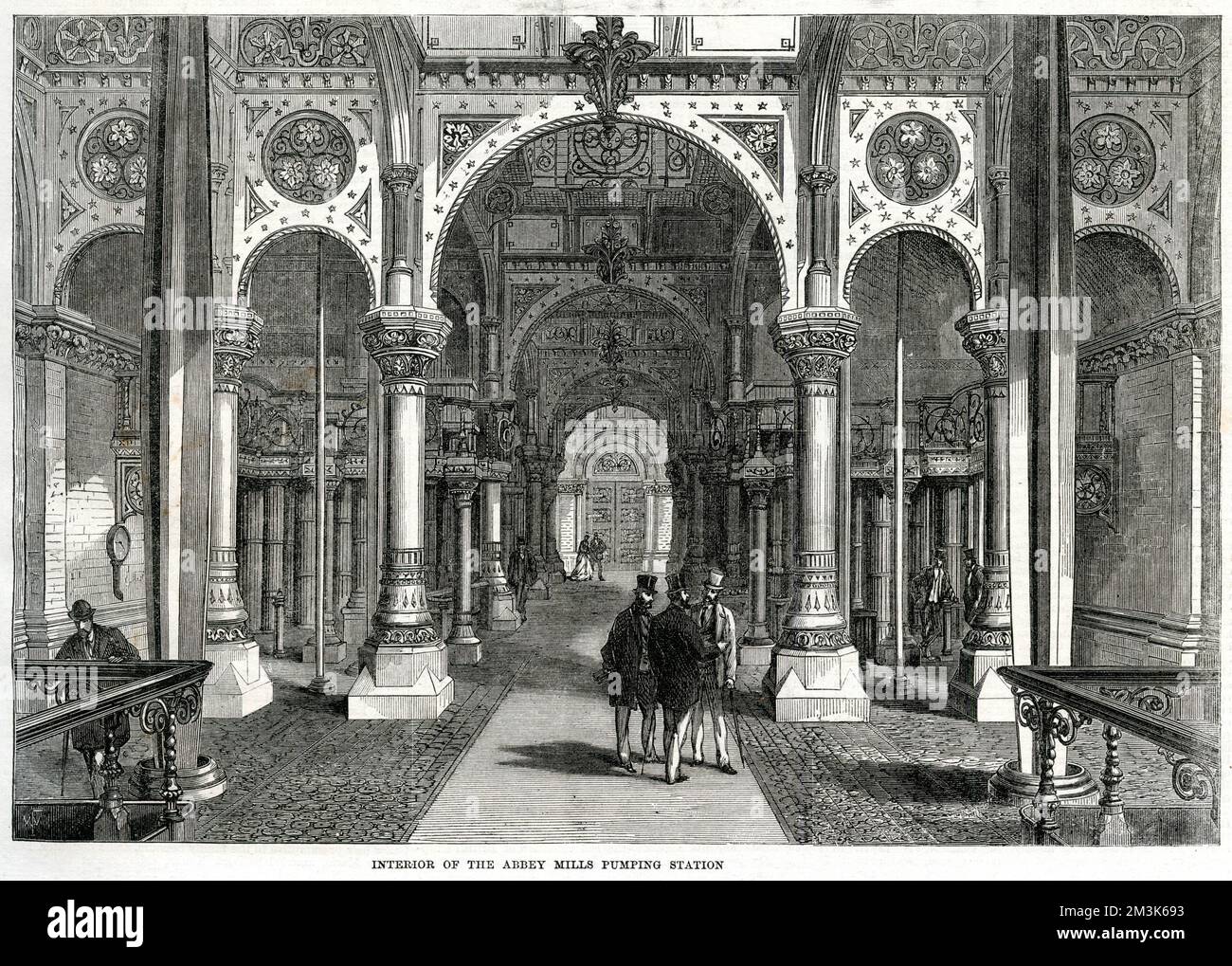 Interno della stazione di pompaggio Abbey Mills, Londra 1868 Foto Stock