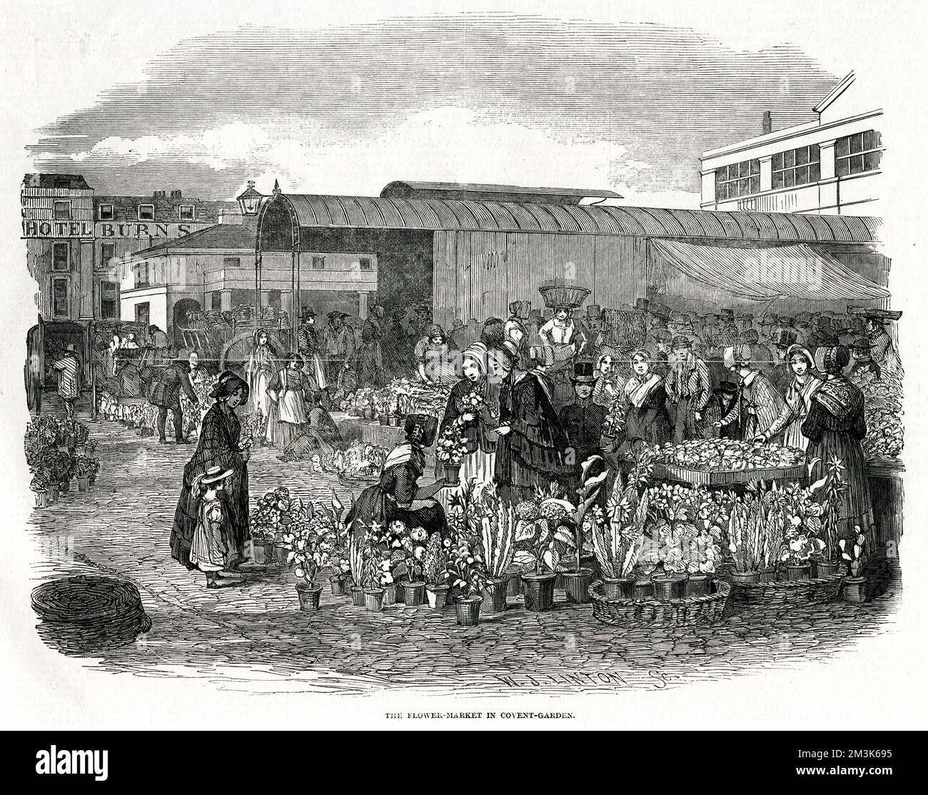 Mercato dei fiori a Covent Garden, Londra 1848 Foto Stock