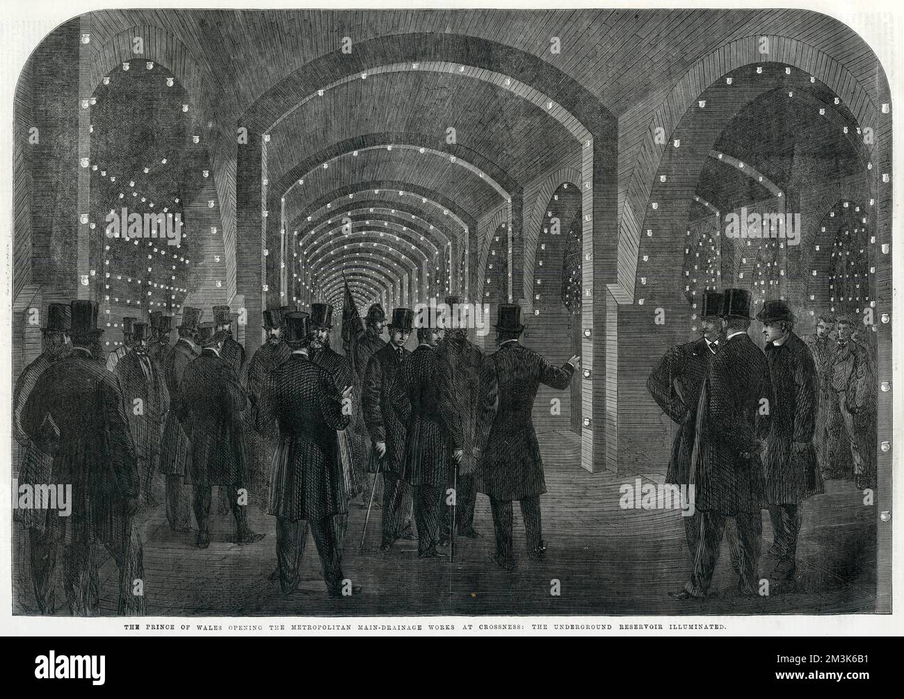 Sotterraneo Reservoir al Crossness 1865 Foto Stock