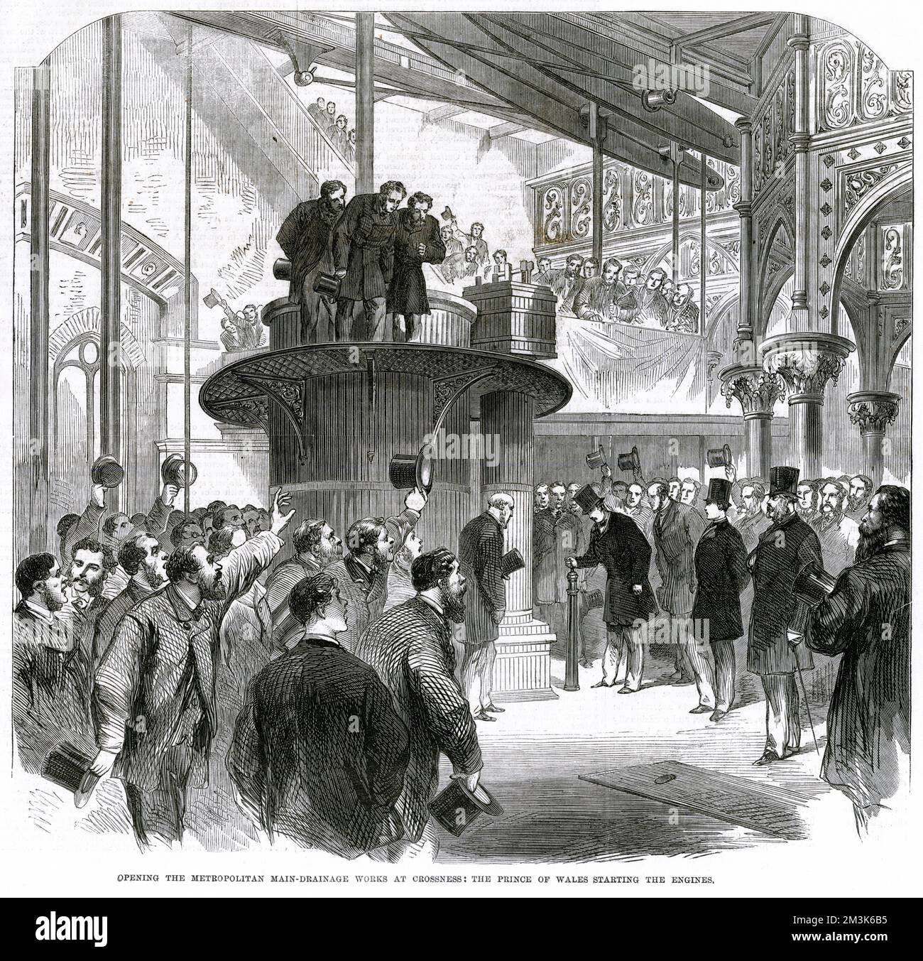 Prince of Wales apre i lavori di drenaggio del Metropolitan Main Foto Stock