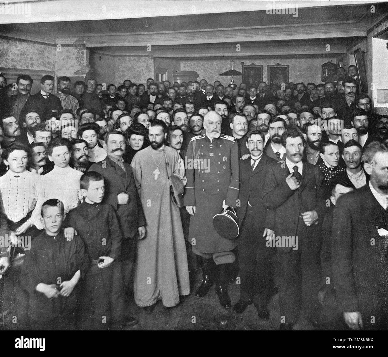 Padre Gapon, il capo del movimento di sciopero della domenica Rossa. Foto Stock