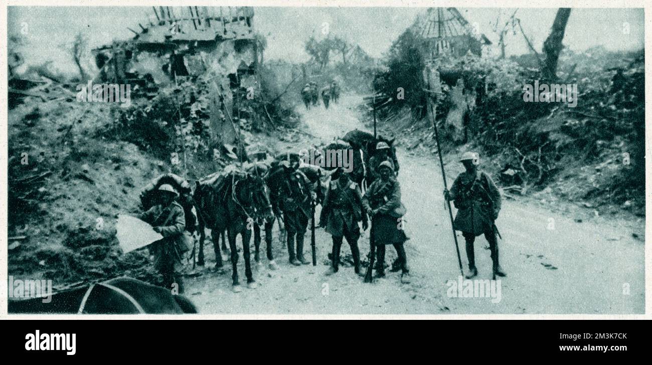 La cavalleria indiana in azione in Francia 1916 Foto Stock