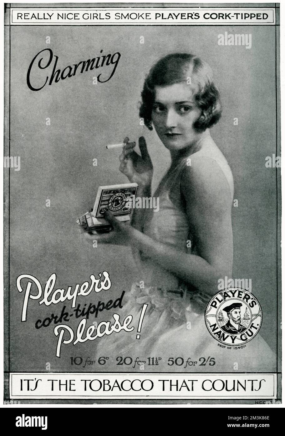 Pubblicità per le sigarette del giocatore 1928 Foto Stock