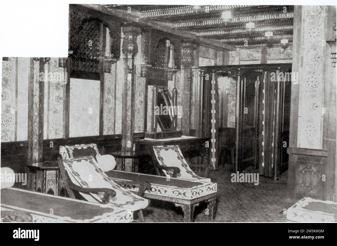 Bagno turco frigorifero a bordo del Titanic. La nave ha superato tutti i rivali in termini di dimensioni e lusso. 1912 Foto Stock