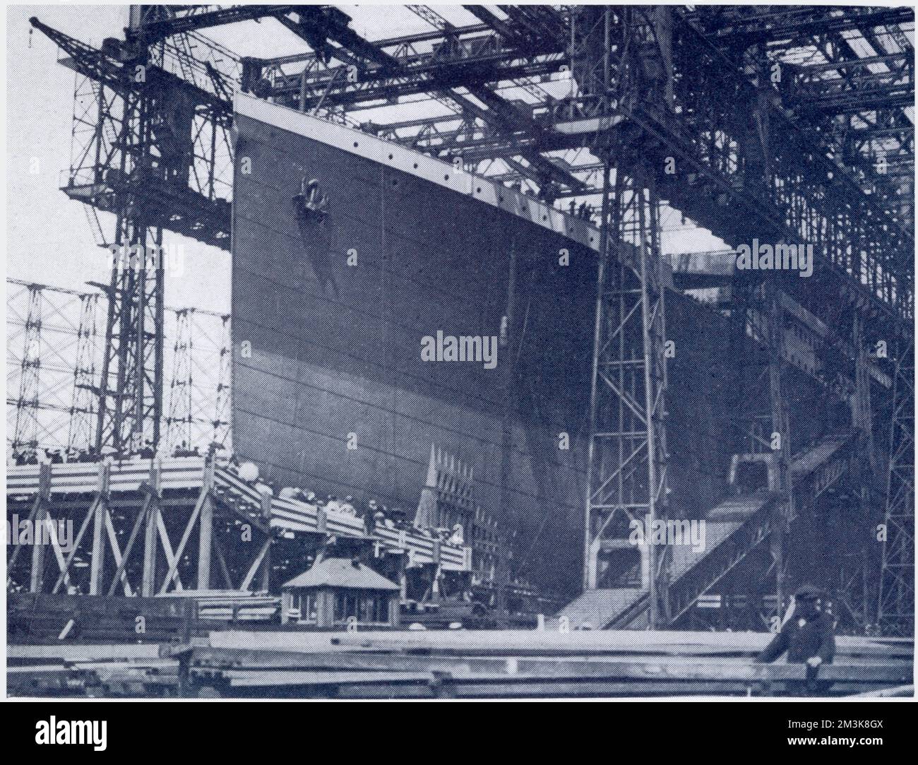 Vista della linea passeggeri Titanic, in fase di costruzione. Foto Stock