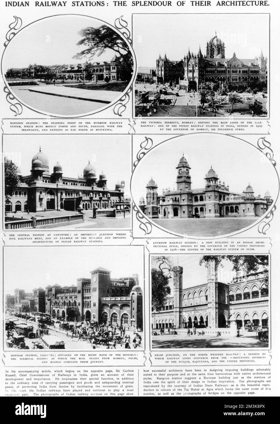 Stazioni ferroviarie indiane: Lo splendore della loro architettura Data: 1935 Foto Stock