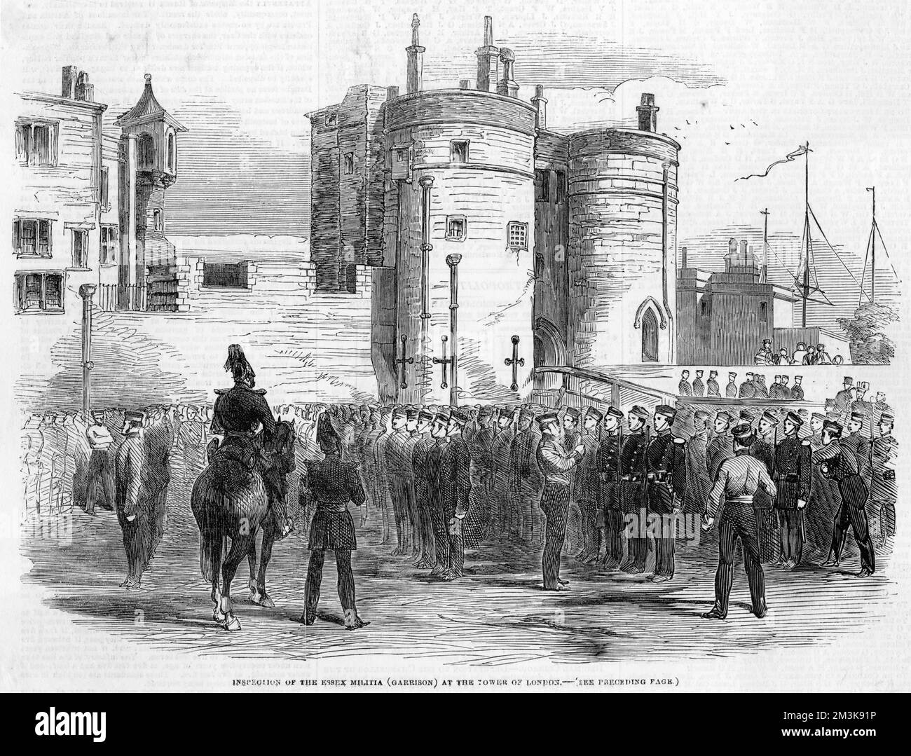 Ispezione di milizie alla Torre, al momento dello scoppio della guerra in Crimea. 1854 Foto Stock