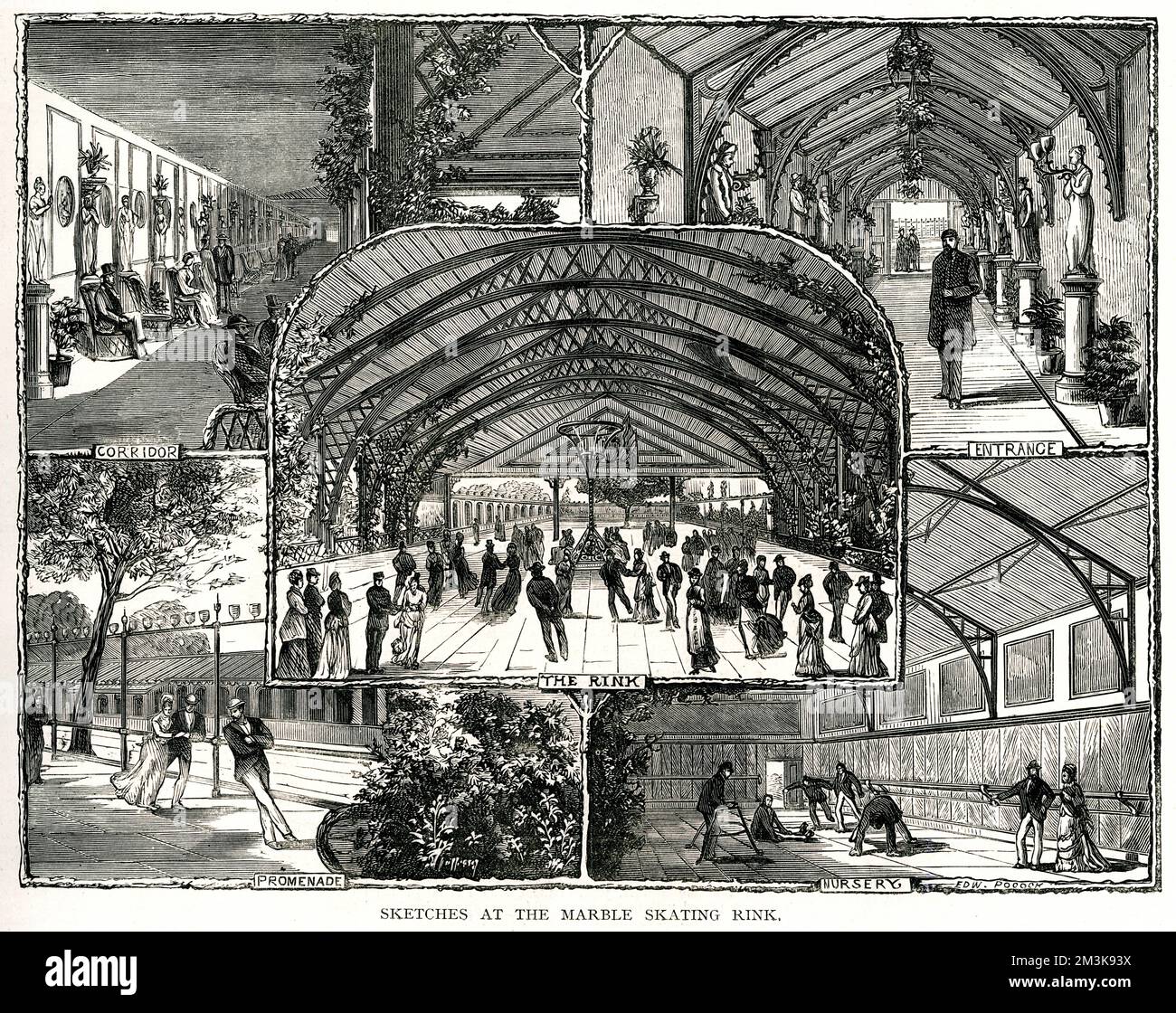 Marble Skating Rink, Clapham 1876 Foto Stock