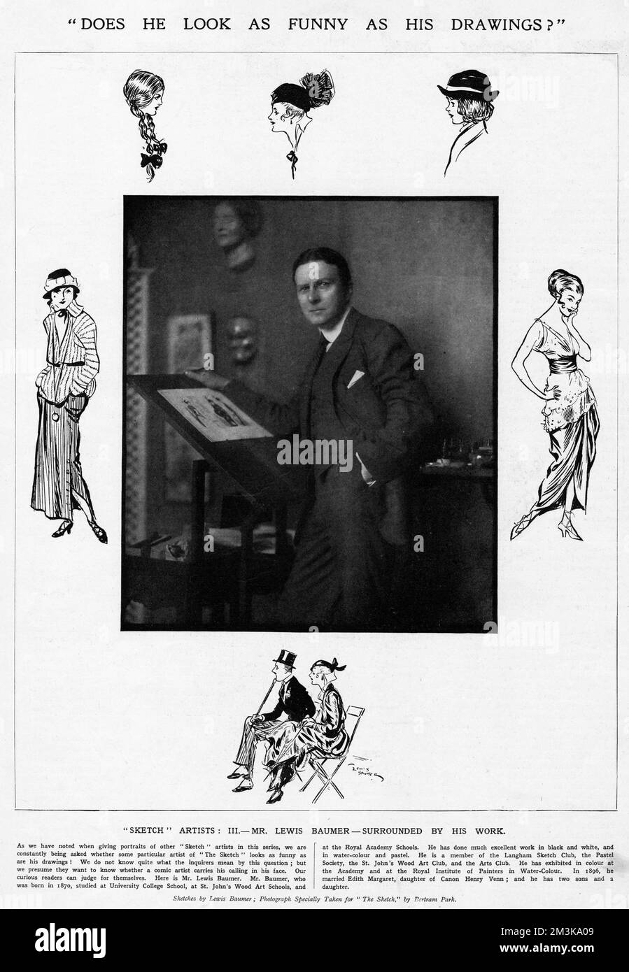 Lewis Baumer al lavoro Foto Stock