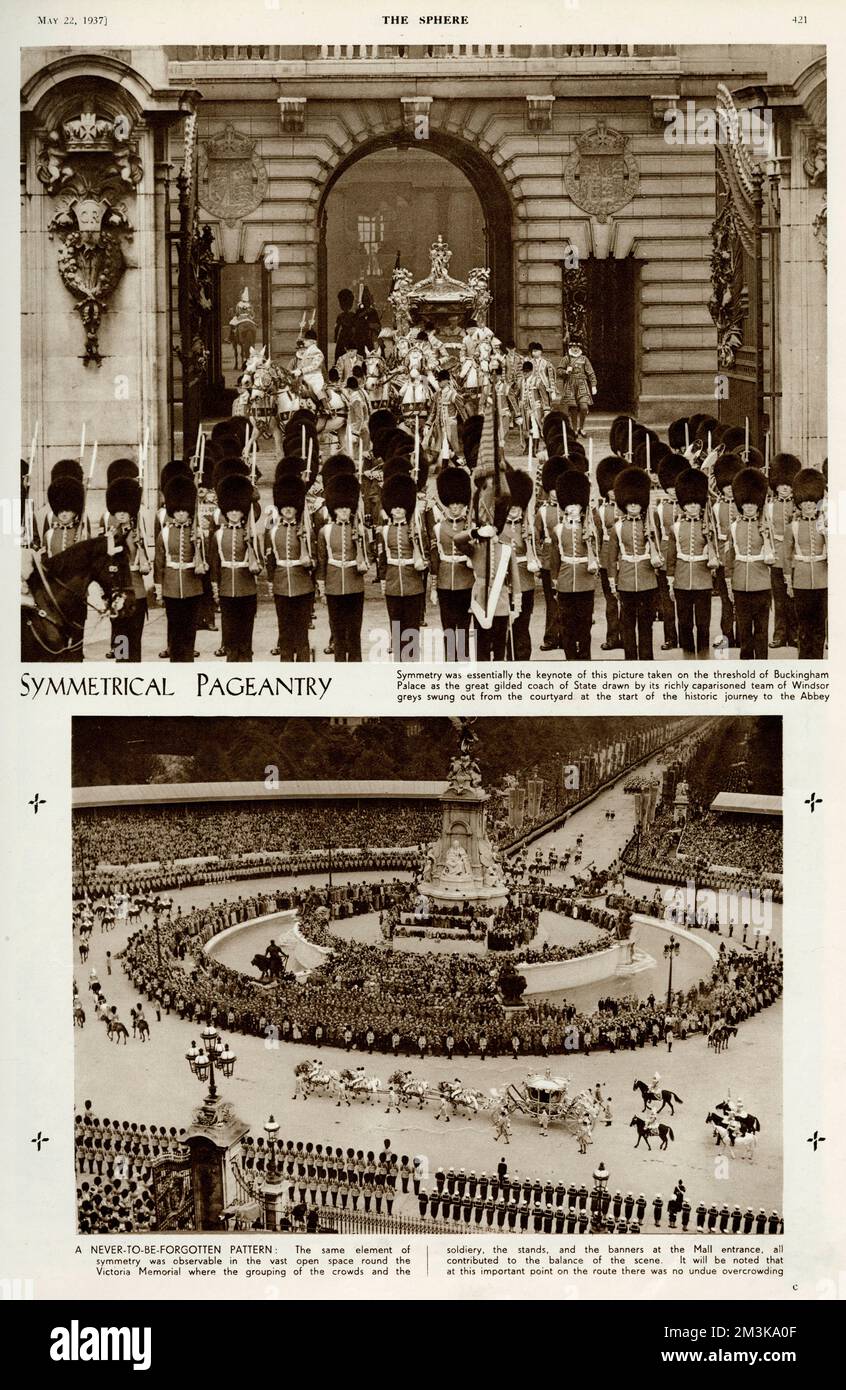 Incoronazione di re Giorgio vi, sfarzo simmetrico Foto Stock