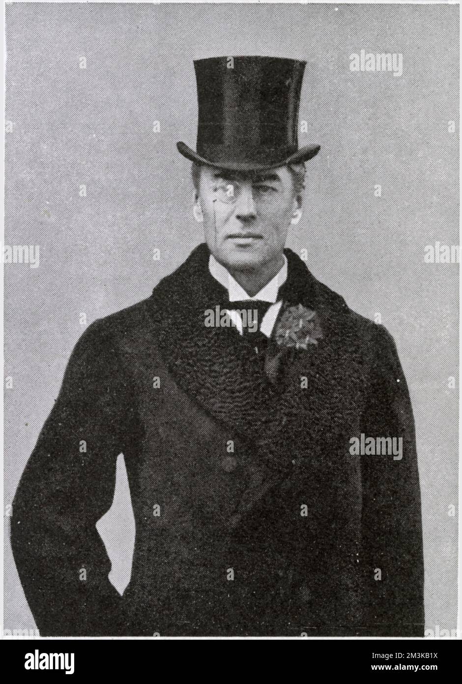 Joseph Chamberlain (1836 - 1914), statista britannico che è stato in primo luogo un liberale radicale. Fotografia scattata durante un viaggio a Newcastle. Foto Stock