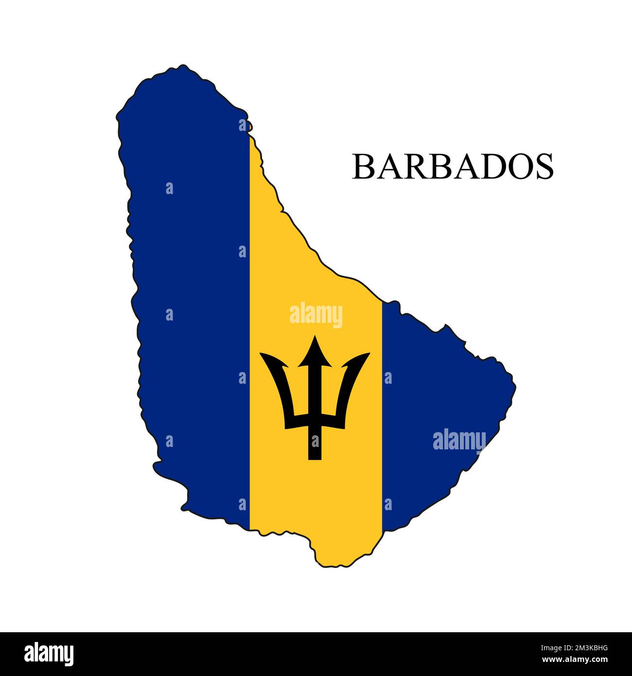 Illustrazione del vettore della mappa Barbados. Economia globale. Paese famoso. Caraibi. America Latina. America. Illustrazione Vettoriale