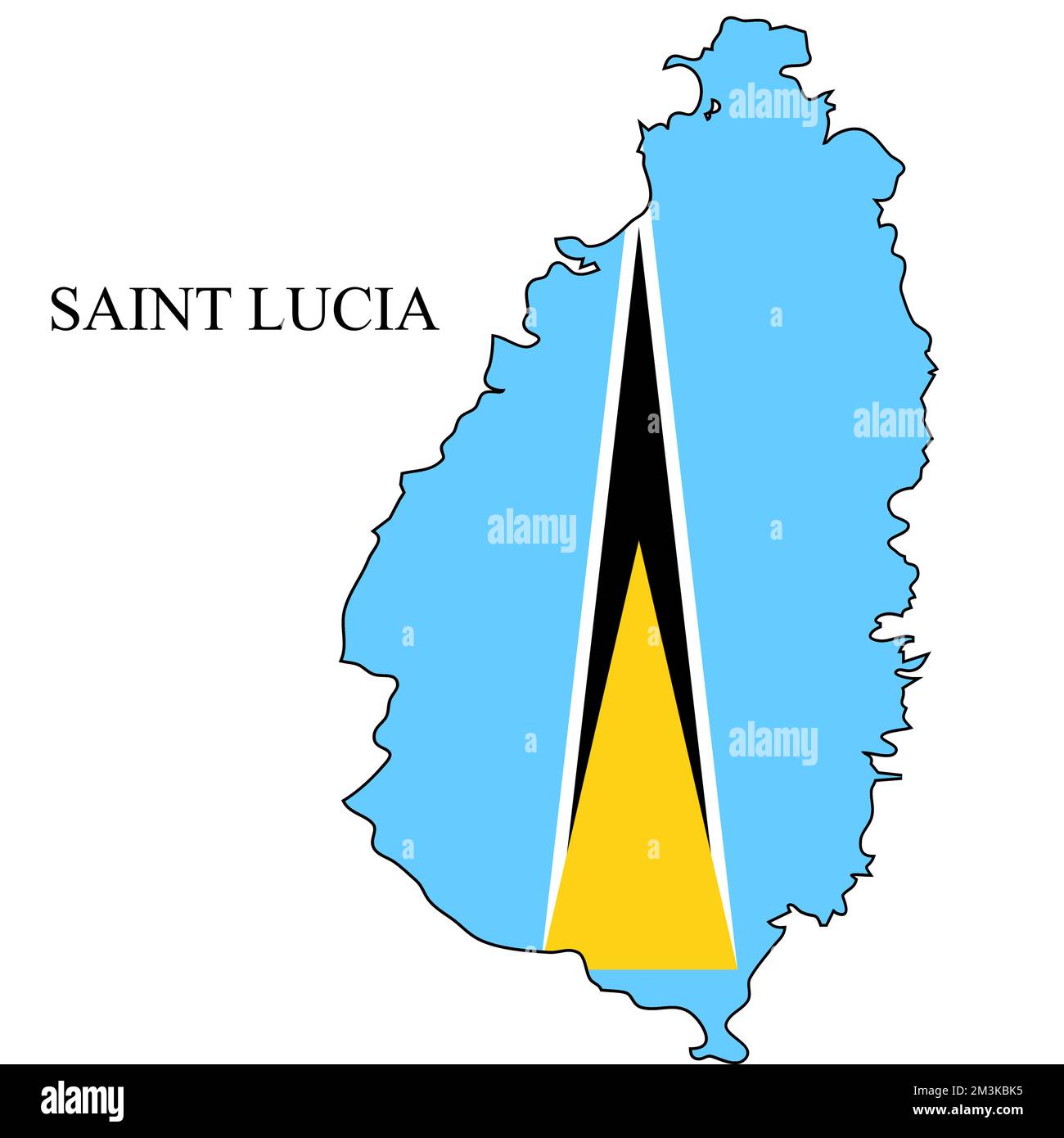 Illustrazione del vettore della mappa di Santa Lucia. Economia globale. Paese famoso. Caraibi. America Latina. America. Illustrazione Vettoriale