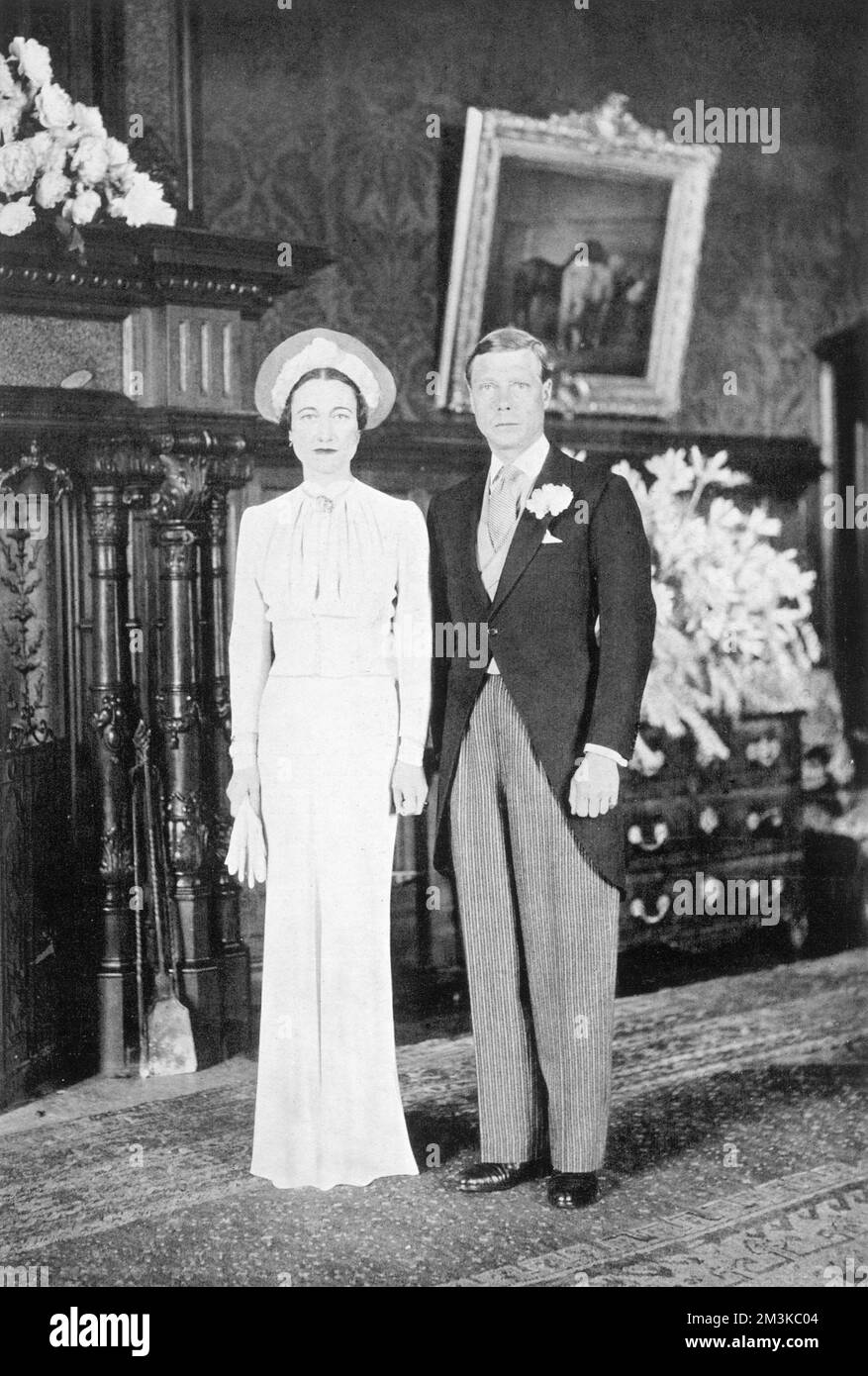 Giorno di nozze del Duca di Windsor (ex Re Edoardo VIII) con la signora Wallis Simpson il 3rd giugno 1937 al Chateau de Cande, vicino Tours in Francia. Data: 1937 Foto Stock