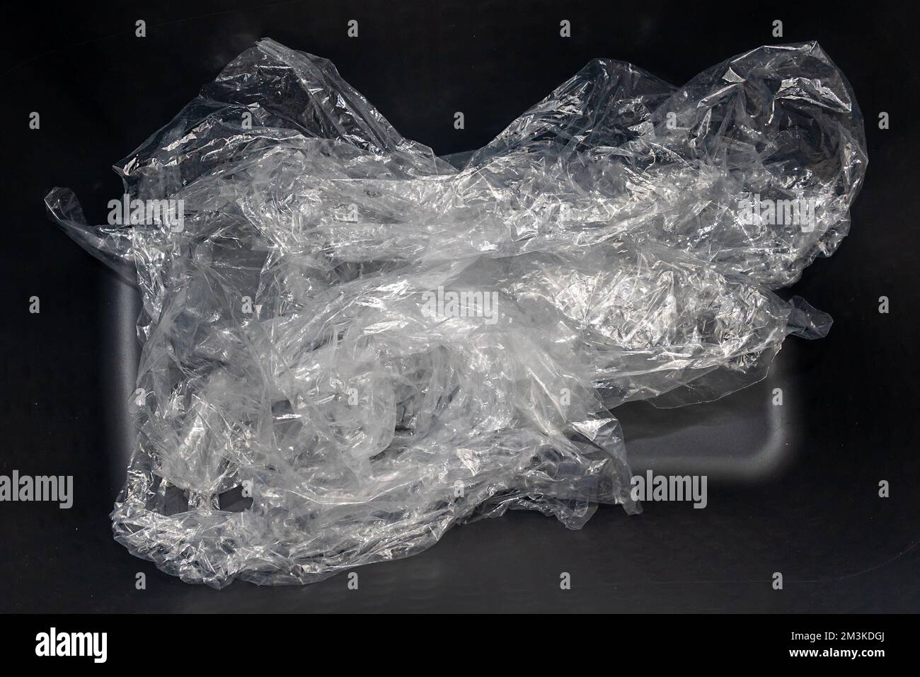 Pila di plastica utilizzata come materiale di imballaggio Foto Stock