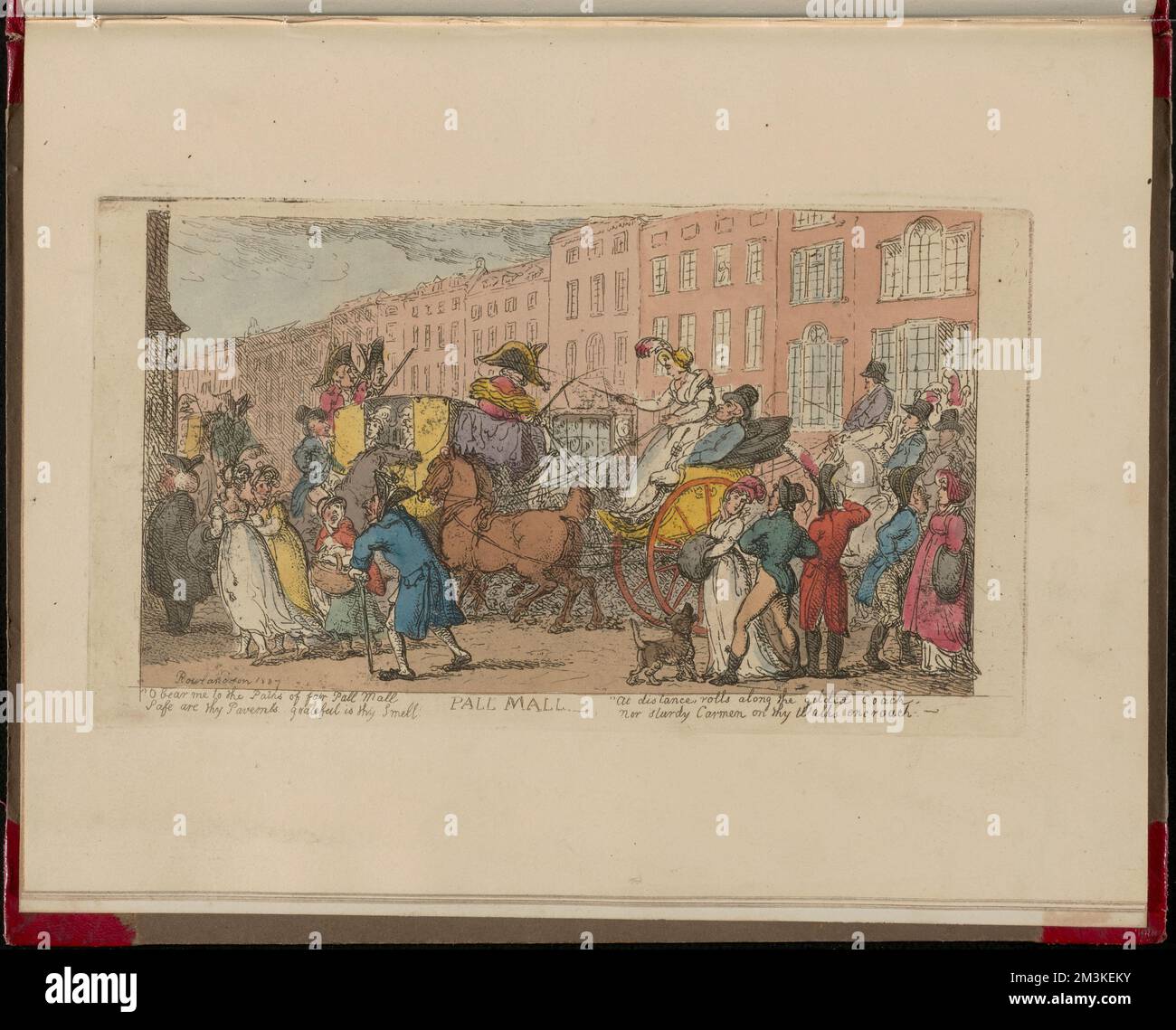 Pall Mall , carrozze e pullman, autisti pullman, cavalli, passeggeri, Passeggiate, città e vita cittadina. Thomas Rowlandson (1756-1827). Stampe e disegni Foto Stock
