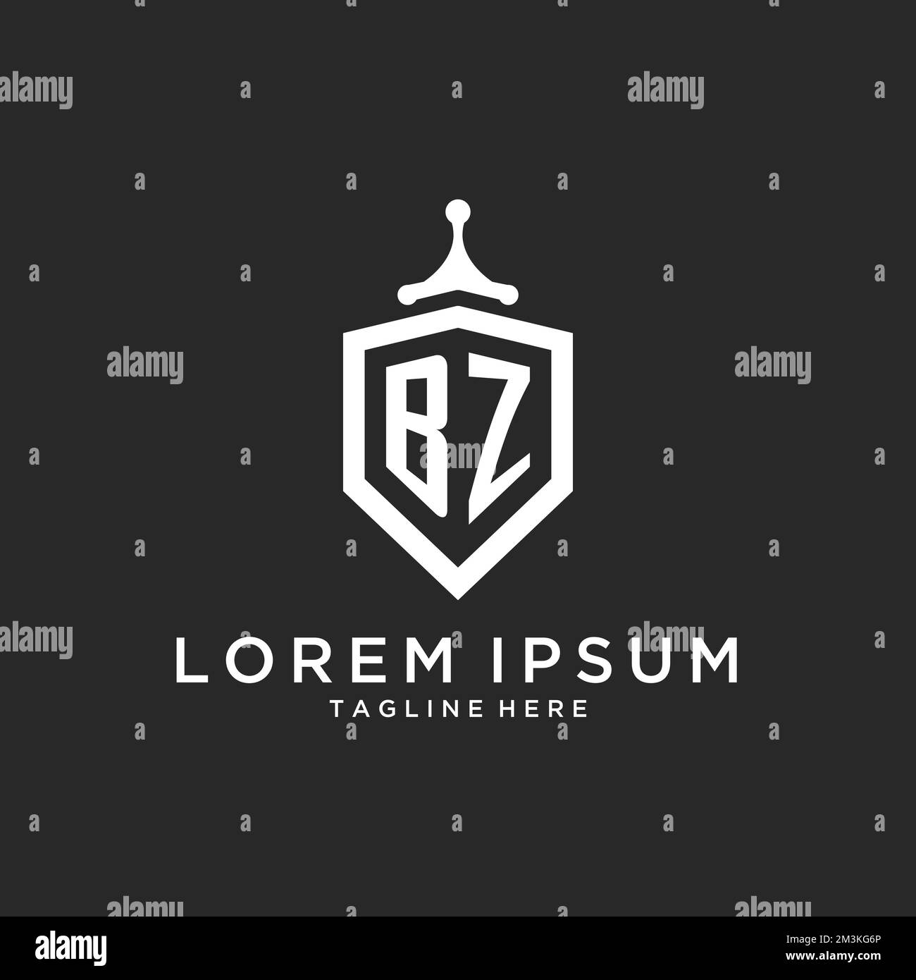 Logo monogramma BZ iniziale con protezione idee di design Illustrazione Vettoriale