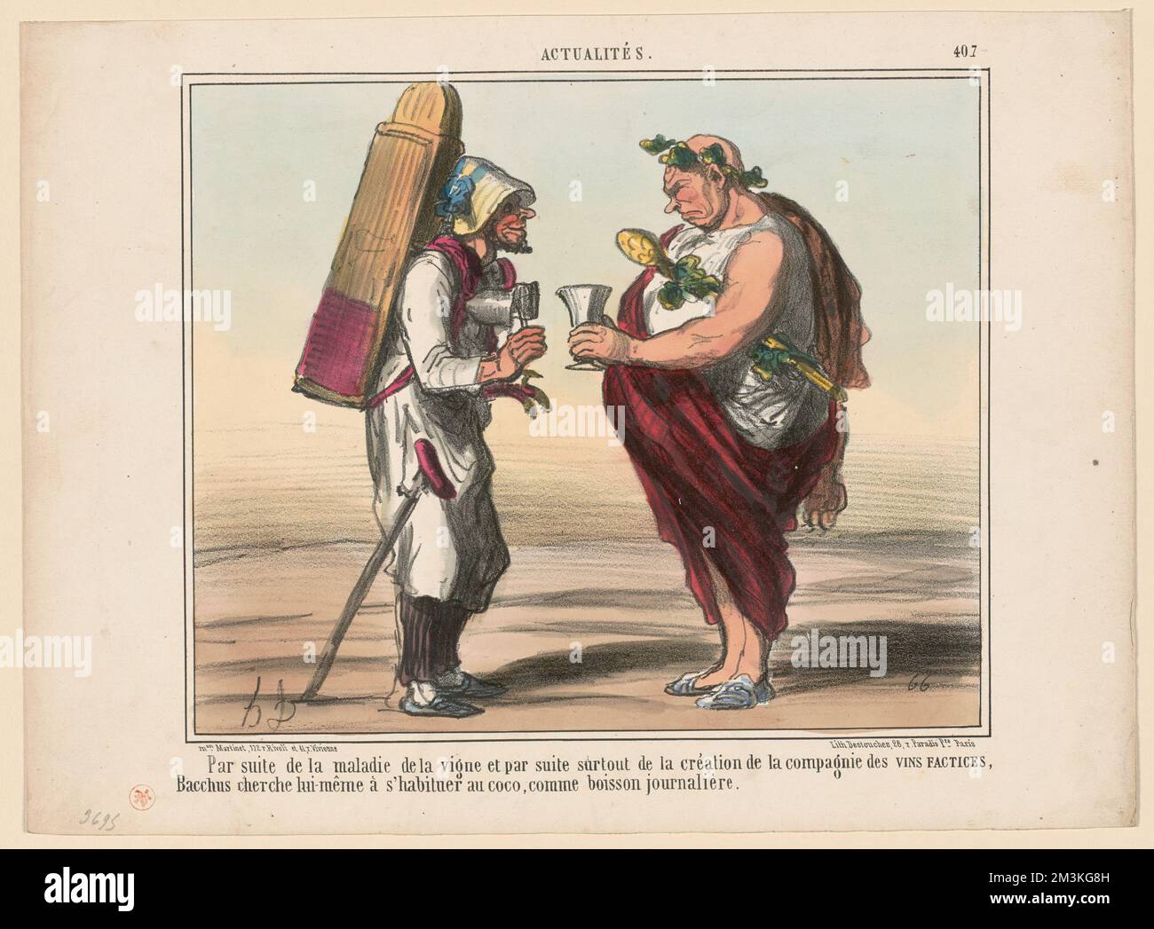 Par suite de la maladie de la vigne.... Honoré Daumier (1808-1879). Litografie Foto Stock