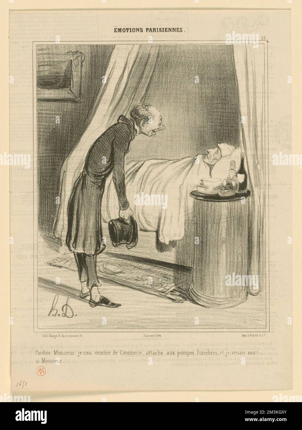 Perdono...je suis courtier de Commerce.... Honoré Daumier (1808-1879). Litografie Foto Stock