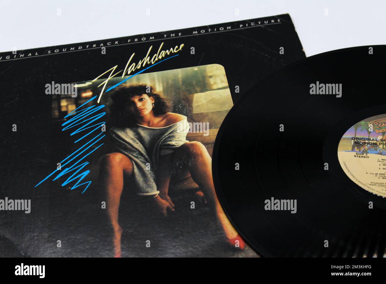 Flashdance movie colonna sonora originale della Motion Picture su disco LP con disco in vinile. Copertina album Foto Stock