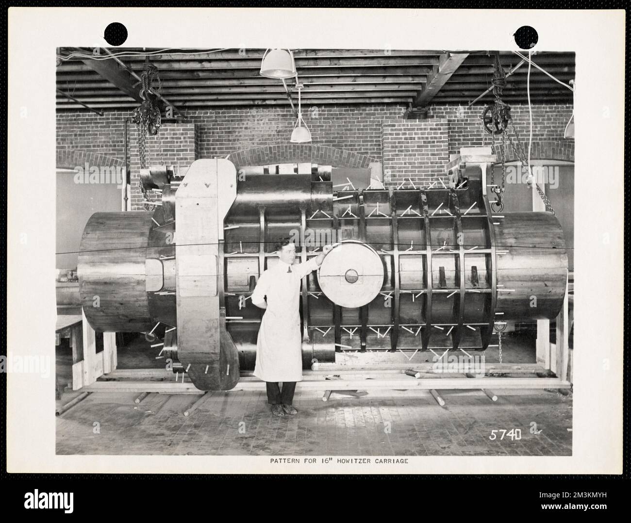 Modello per carrello di 16' howitzer, armerie, industria dell'ordnance, armamenti di artiglieria, howitzer, Watertown, Arsenal Mass.. Record degli Stati Uniti Esercito operativo Foto Stock