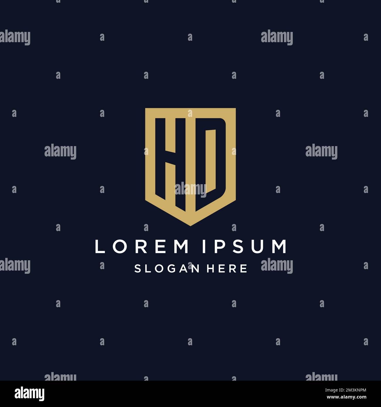 Logo HD monogramma con modello icona scudo Illustrazione Vettoriale