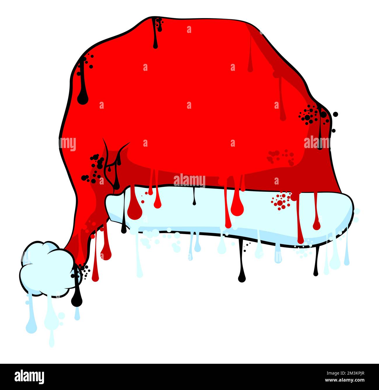 Babbo Natale Hat Graffiti tag. Astratto moderno vacanza Street art decorazione, simbolo di festa di Natale eseguito in stile pittura urbana. Illustrazione Vettoriale