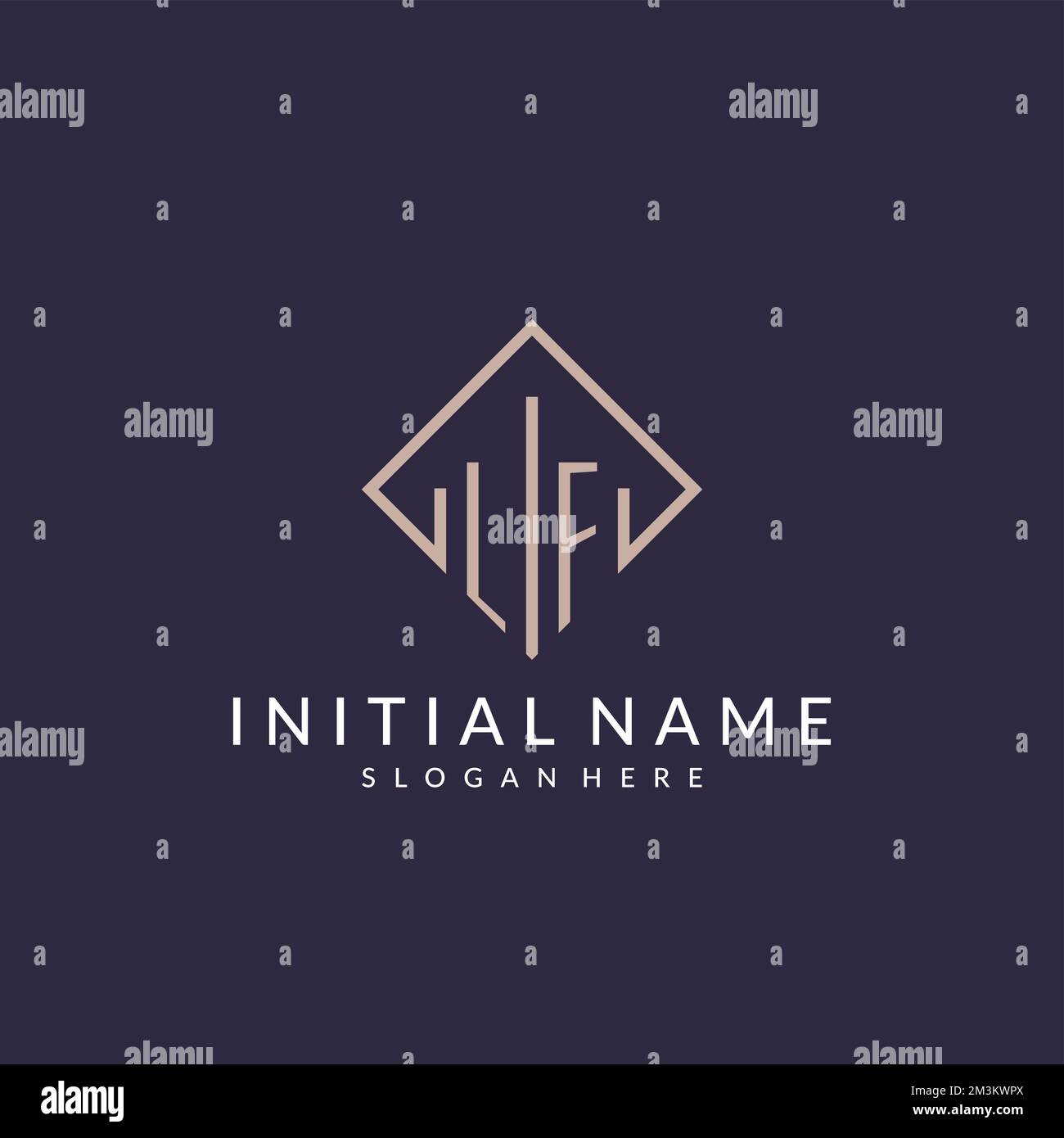 Logo monogramma iniziale LF con idee di design in stile rettangolo Illustrazione Vettoriale