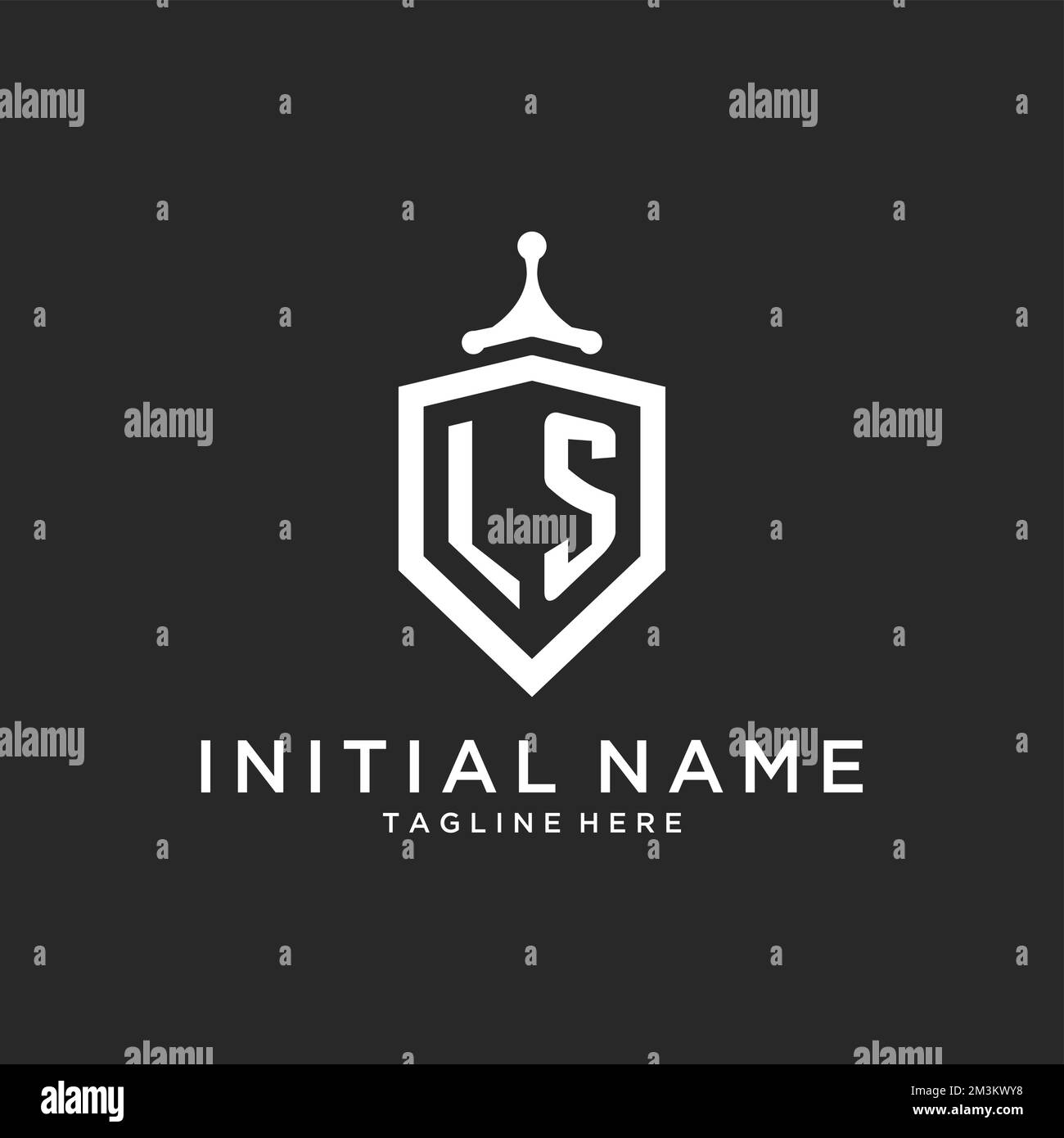LS monogramma logo iniziale con protezione forma idee di design Illustrazione Vettoriale