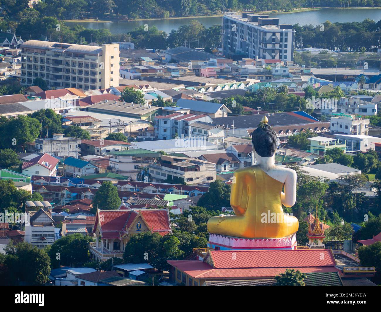 Vista dall'alto di Nakhon Sawan, Thailandia Foto Stock