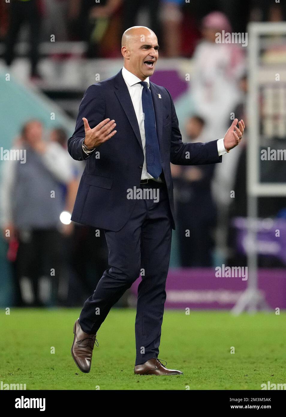 Foto del file datata 01-12-2022 del capo allenatore belga Roberto Martinez. Il capo allenatore belga Roberto Martinez ha combattuto le lacrime confermando che il pareggio del 0-0 con la Croazia è stato il suo ultimo gioco nel lavoro. Il Marocco ha battuto il Canada 2-1 per garantire progressi dal Gruppo F con i croati. Data di emissione: Venerdì 16 dicembre 2022. Foto Stock