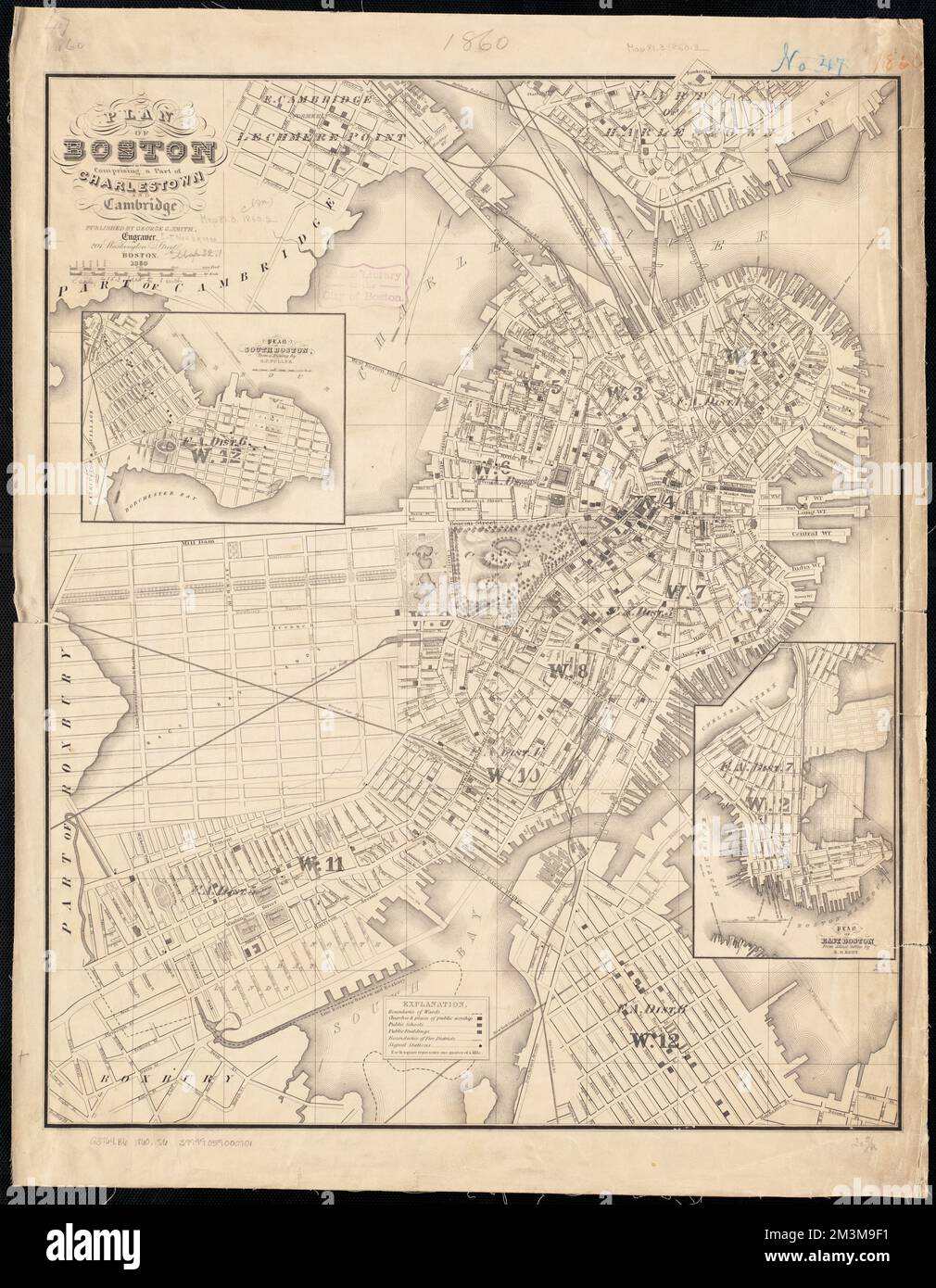 Piano di Boston comprendente una parte di Charlestown e Cambridge , Boston Mass., Maps Norman B. Leventhal Map Center Collection Foto Stock