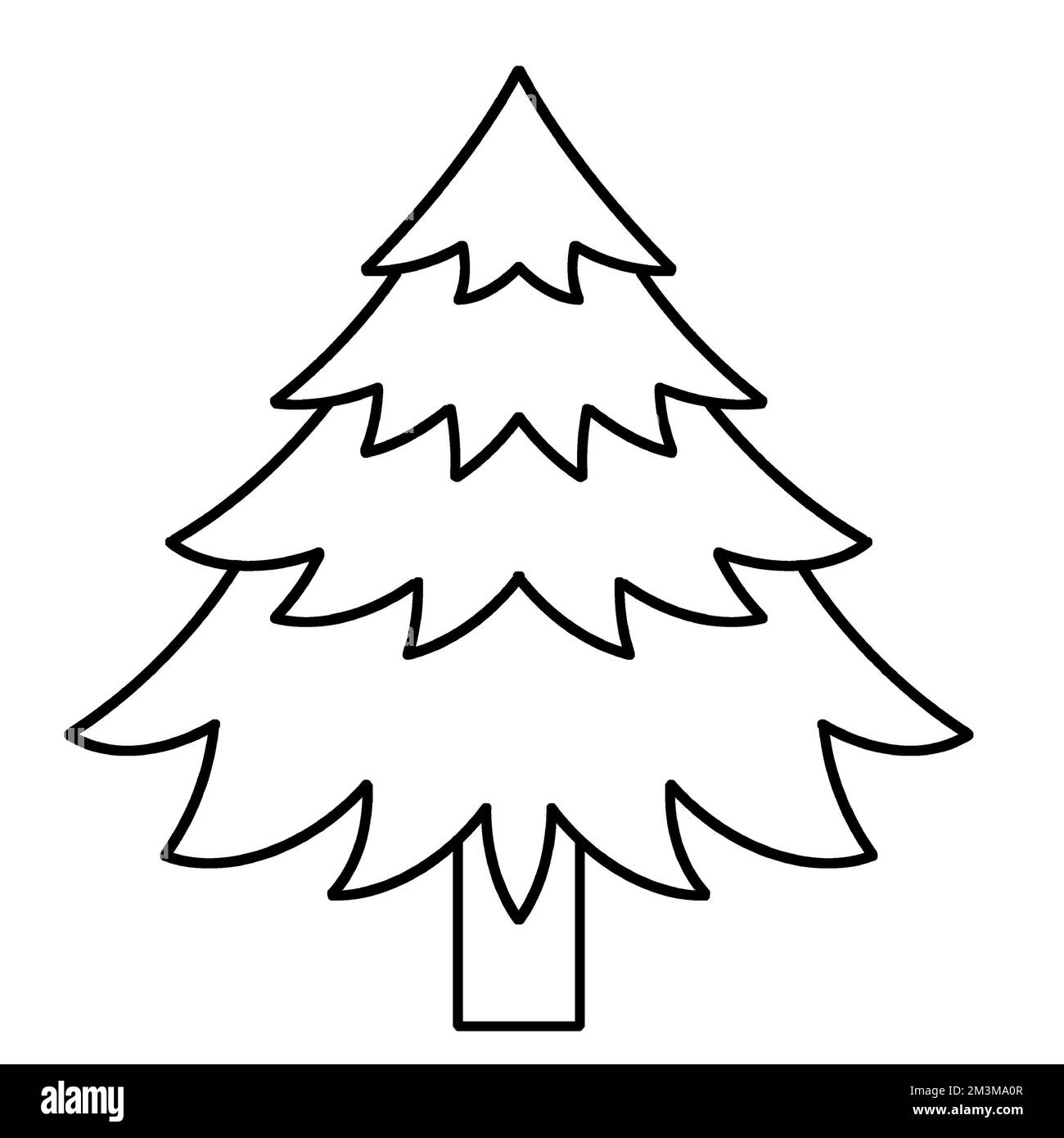 Albero di Natale, illustrazione JPEG per adesivi, creazione di motivi, sfondo, carta da imballaggio, cartoline, modello di design, tessuto, abbigliamento. Foto Stock