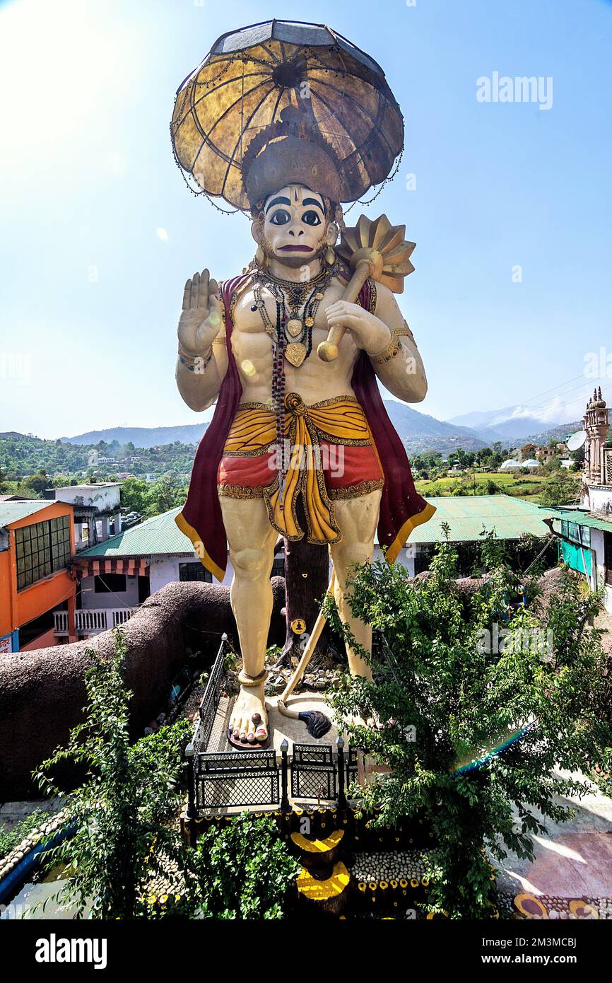 Statua del Tempio di Hanuman, Naukuchiatal, Nainital, Kumaon, Uttarakhand, India Foto Stock