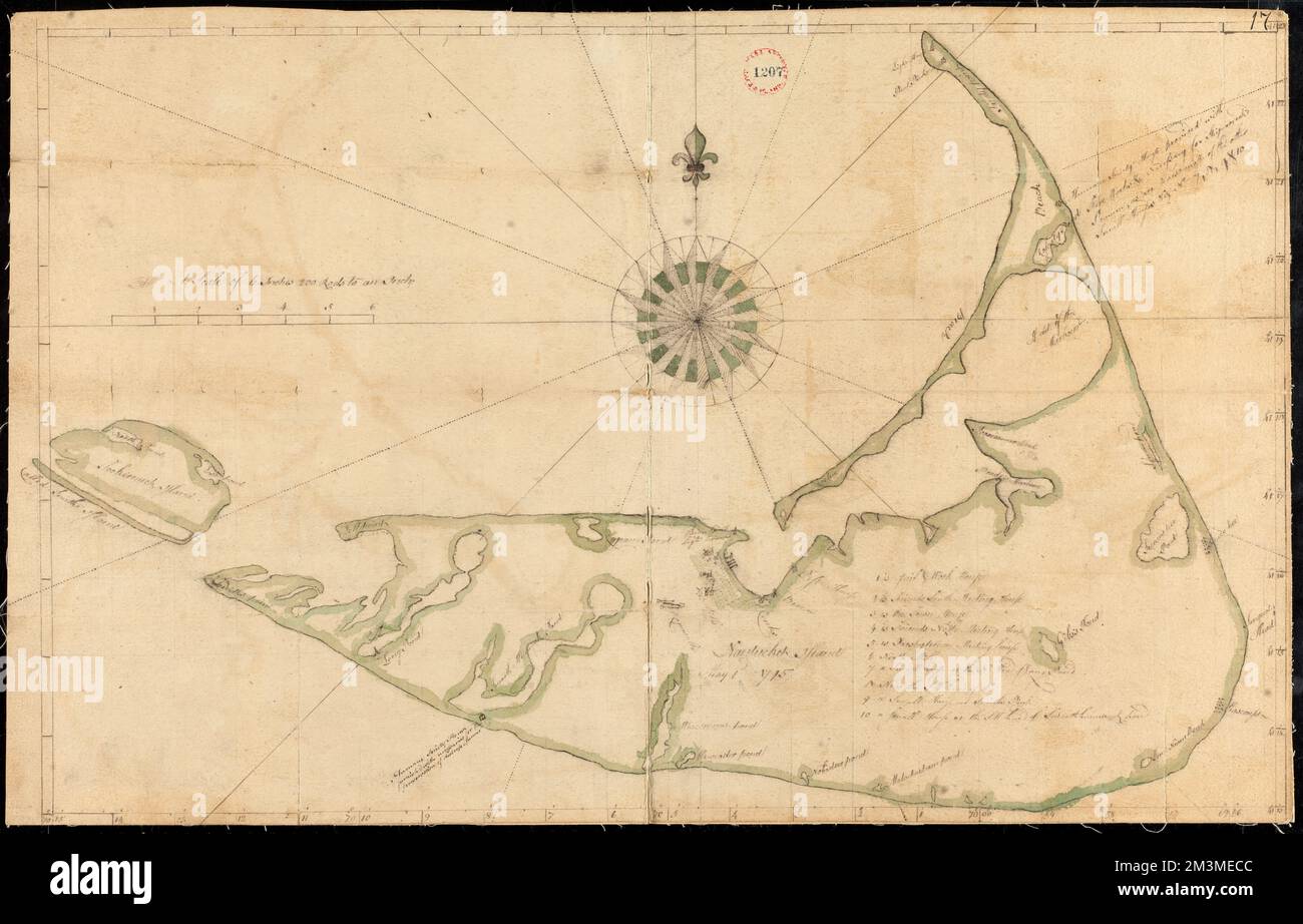 Piano di Nantucket, nome del topografo non dato, datato 1 maggio 1795. ,. Massachusetts. Ufficio del Segretario di Stato Foto Stock