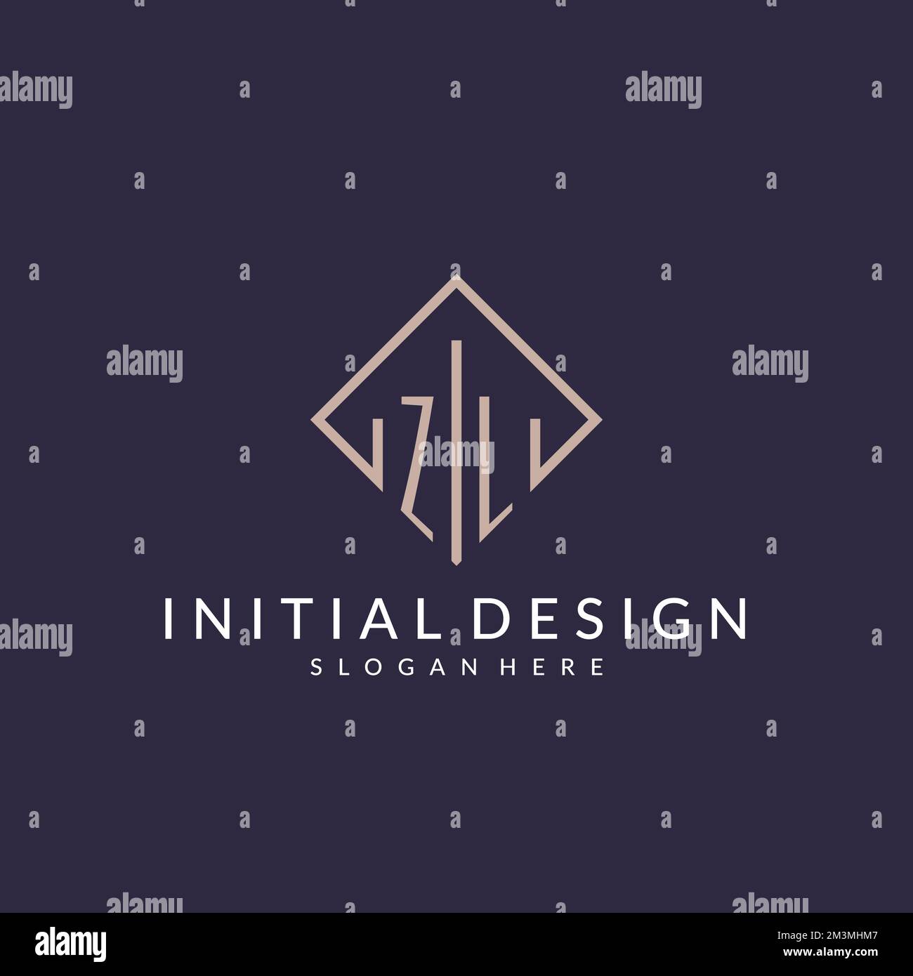 Logo ZL iniziale monogramma con idee di design di stile rettangolo Illustrazione Vettoriale