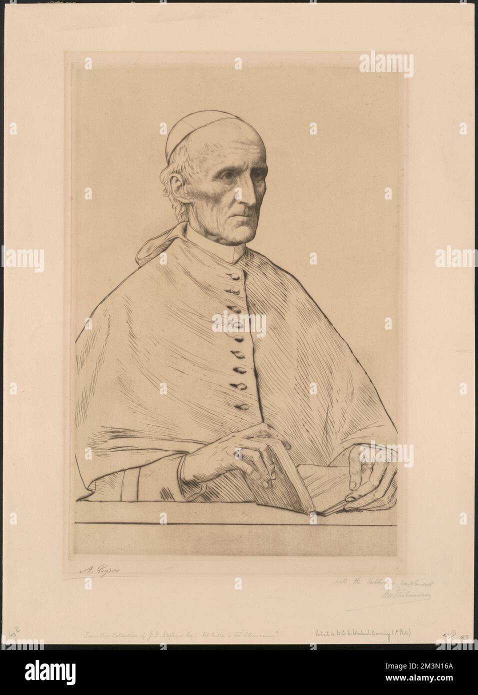 Portrait de S.E. le Cardinal Manning (1st Plate) , Cardinali, Manning, Henry Edward, 1808-1892, Alphonse Legros (1837-1911) Foto Stock