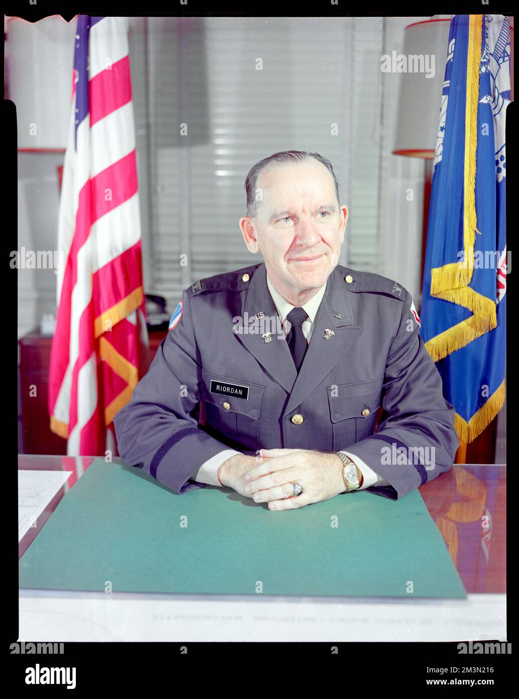 Ritratto del col. Riordan C.O. , Ufficiali militari. Record degli Stati Uniti Esercito operativo Foto Stock